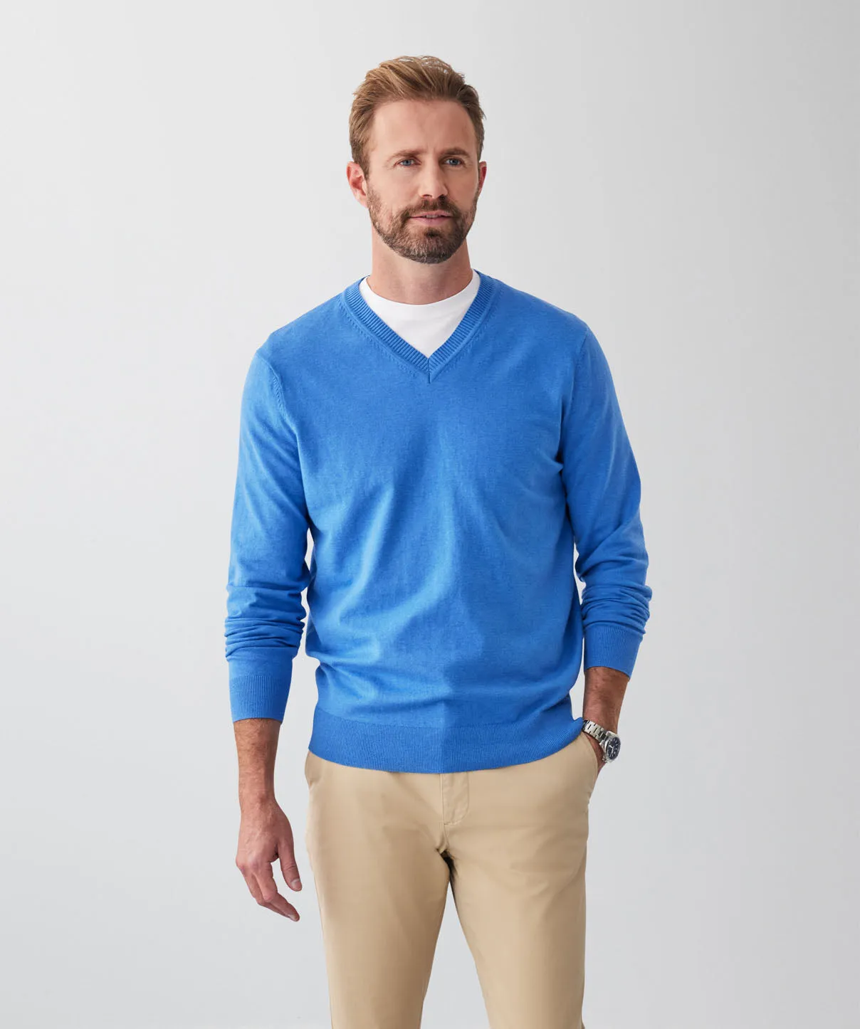 High Flex V-Neck Jumper - Bright Blue sold by GAZMAN