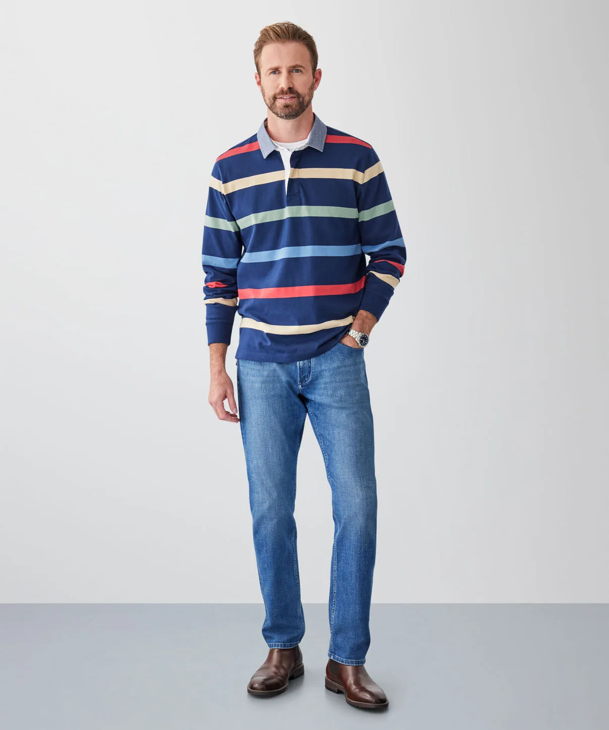 Multi Stripe Rugby Jumper - Multi Stripe sold by GAZMAN product image thumbnail 4