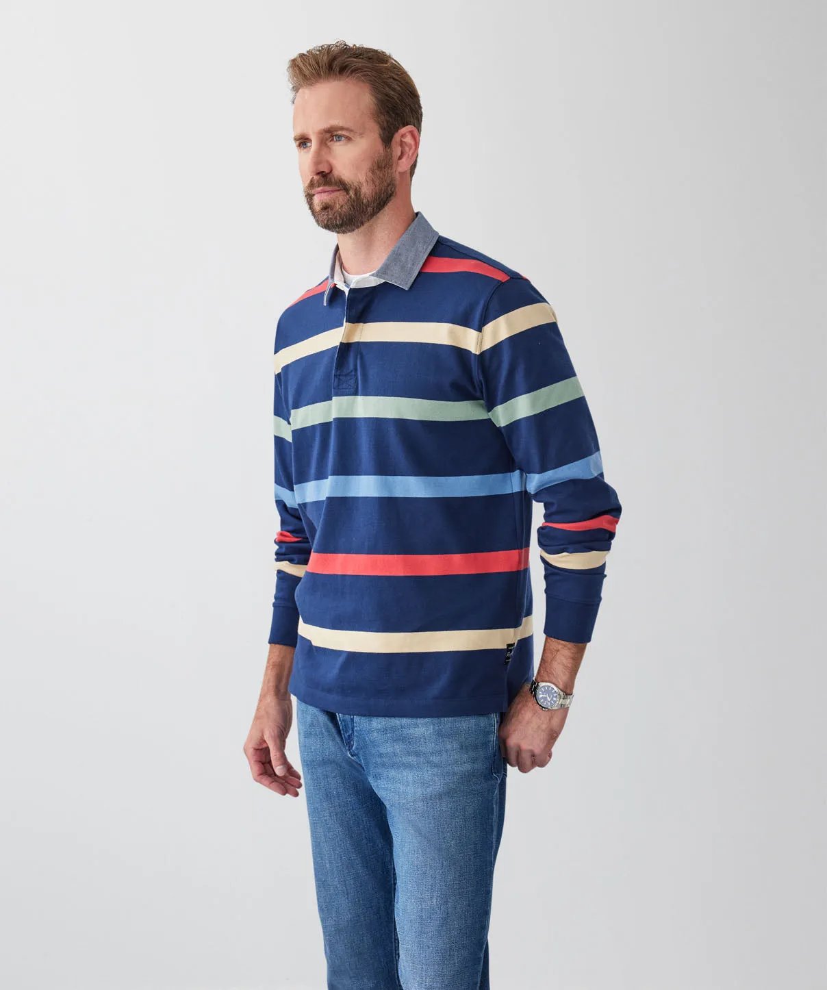 Multi Stripe Rugby Jumper - Multi Stripe sold by GAZMAN product image thumbnail 5