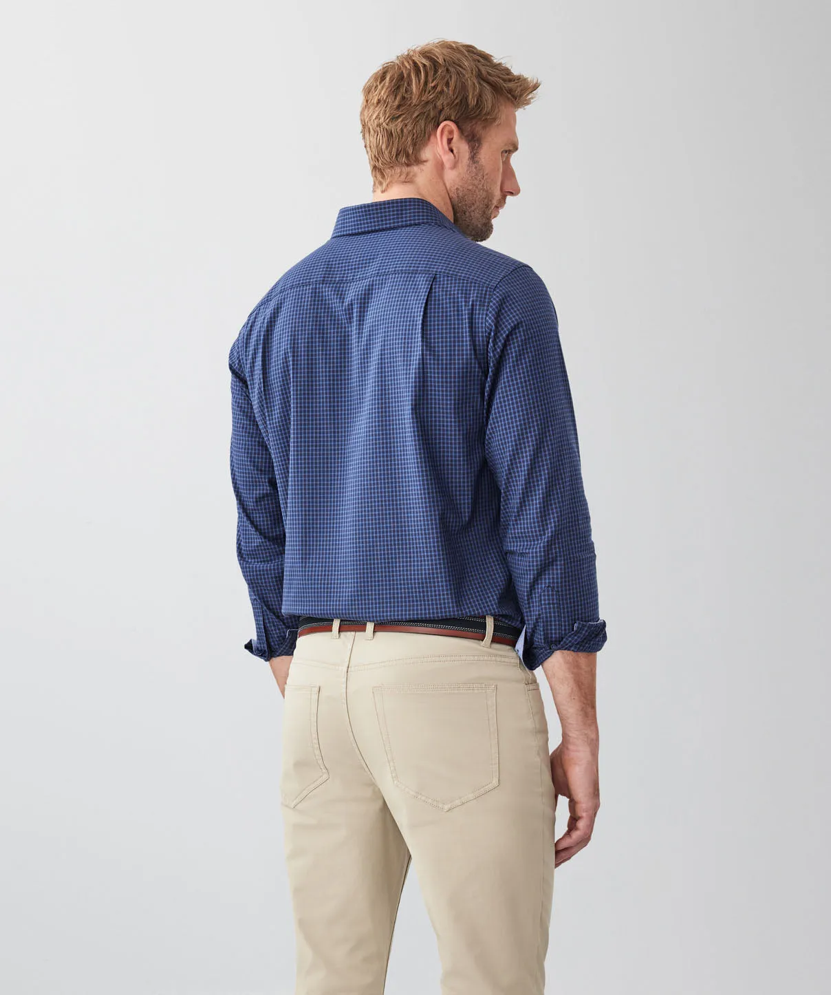 Easy Care Oxford Check Long Sleeve Shirt - Midnight sold by GAZMAN product image thumbnail 3