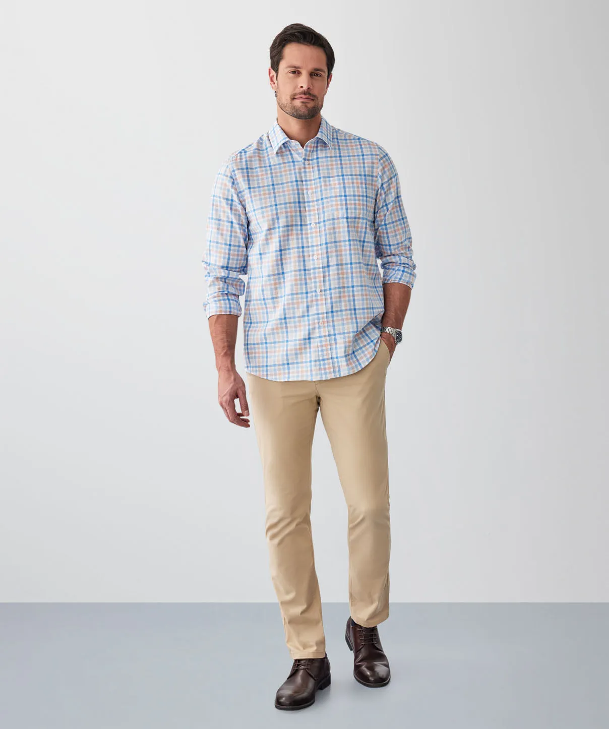 Easy Care Twill Multi Check Long Sleeve Shirt - Multi Check sold by GAZMAN product image thumbnail 4