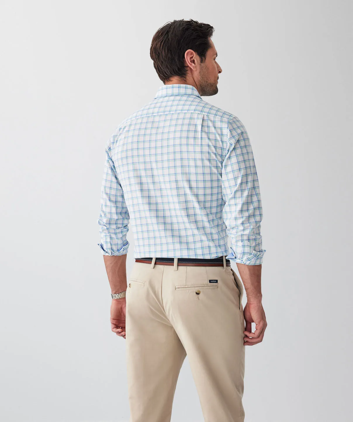 Easy Care Twill Check Long Sleeve Shirt - White sold by GAZMAN product image thumbnail 2