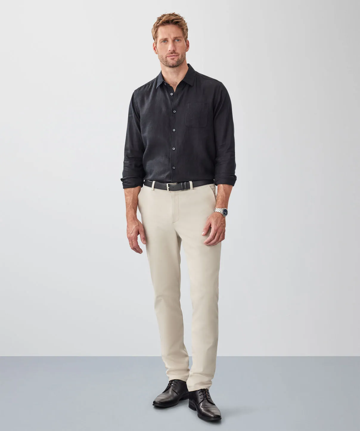 Pure French Linen Long Sleeve Shirt - Black sold by GAZMAN product image thumbnail 4