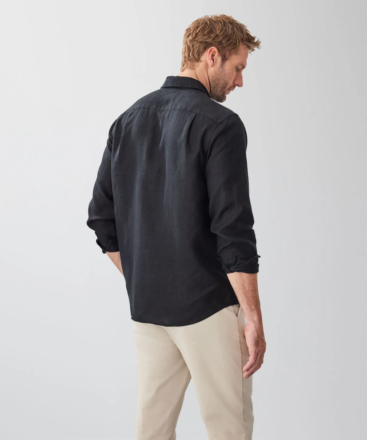 Pure French Linen Long Sleeve Shirt - Black sold by GAZMAN product image thumbnail 2