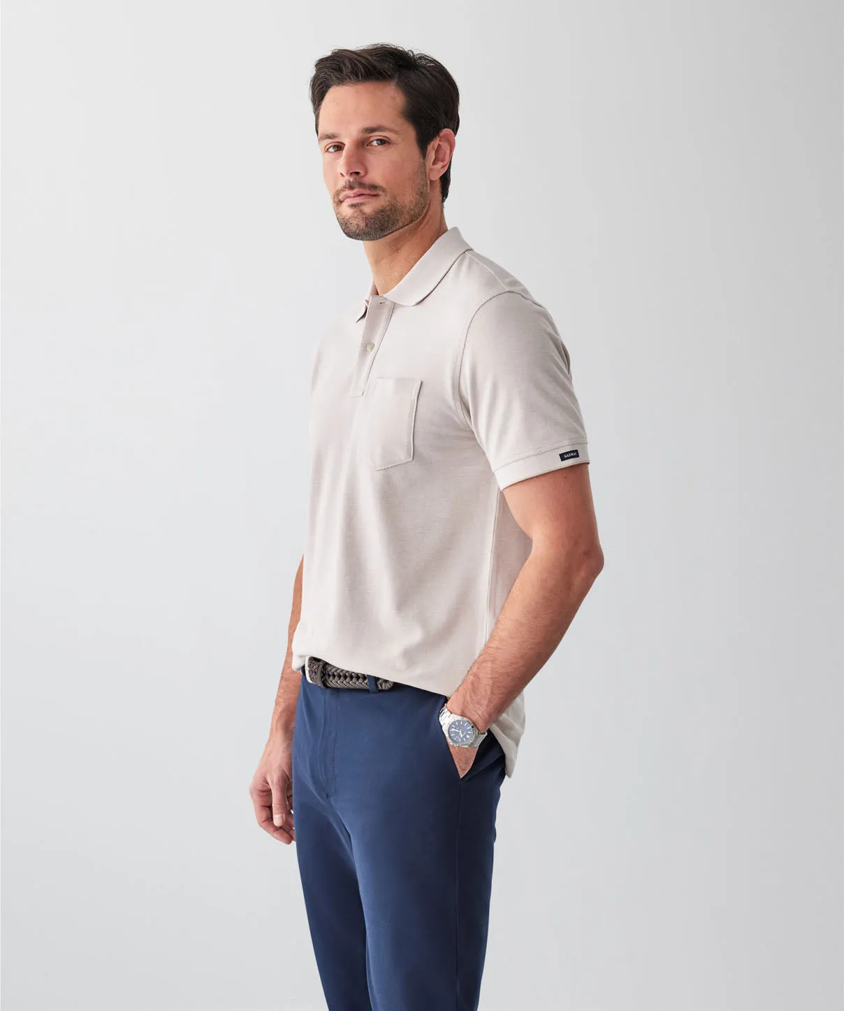 Oxford Pocket Polo - Taupe sold by GAZMAN product image thumbnail 5