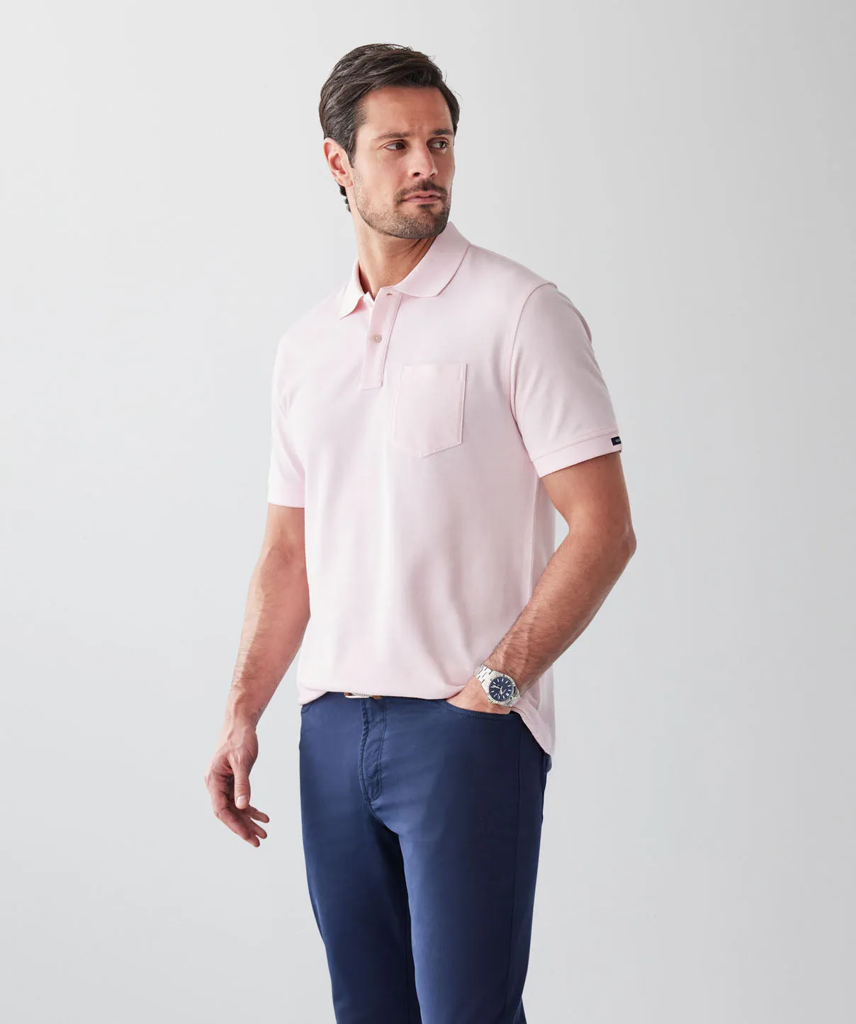 Oxford Pocket Polo - Pale Pink sold by GAZMAN product image thumbnail 5