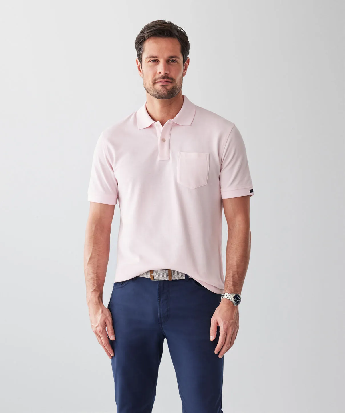 Oxford Pocket Polo - Pale Pink sold by GAZMAN