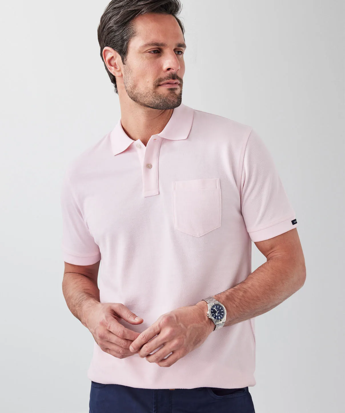 Oxford Pocket Polo - Pale Pink sold by GAZMAN product image thumbnail 3