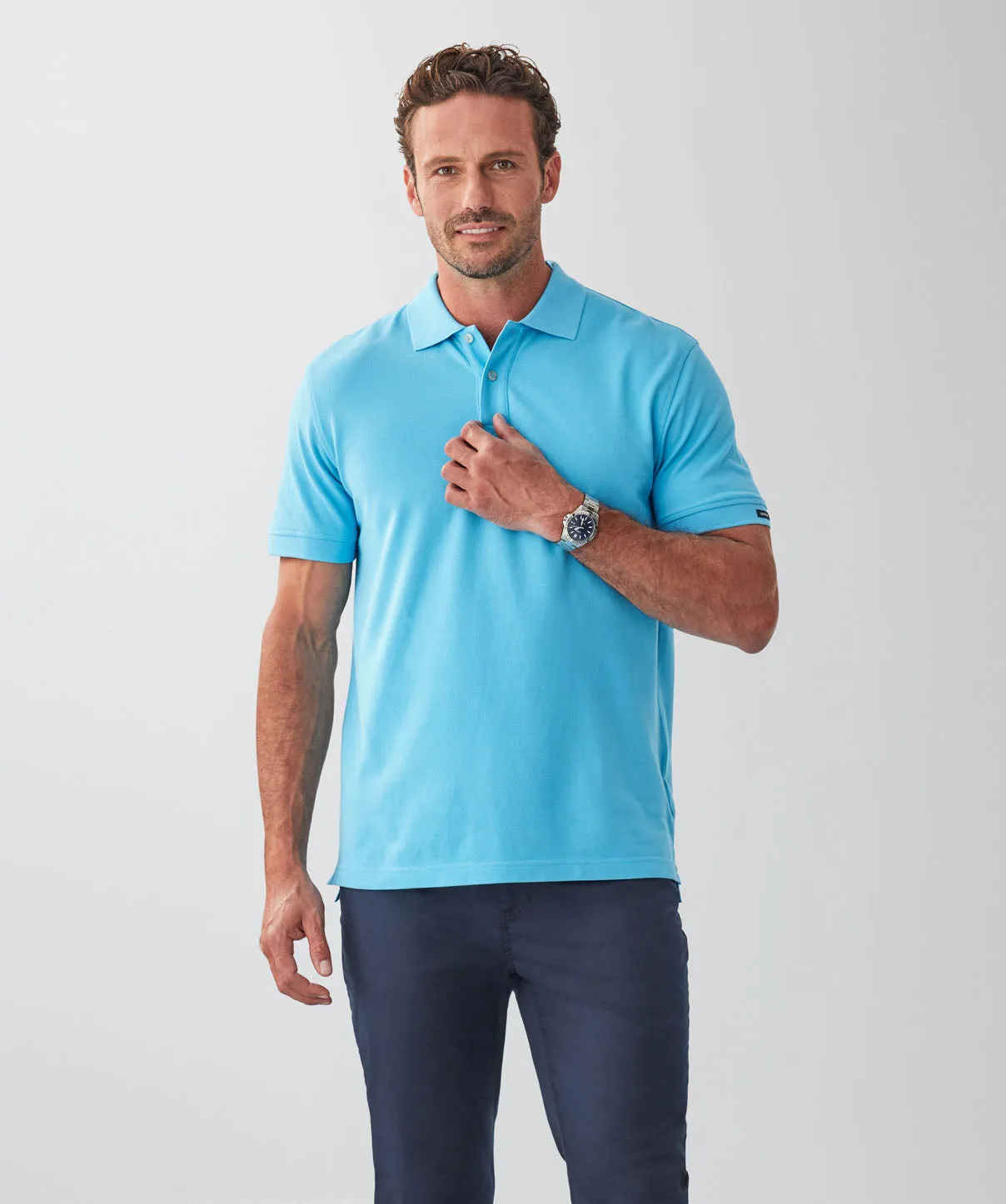 Classic Pique Polo - Lagoon sold by GAZMAN