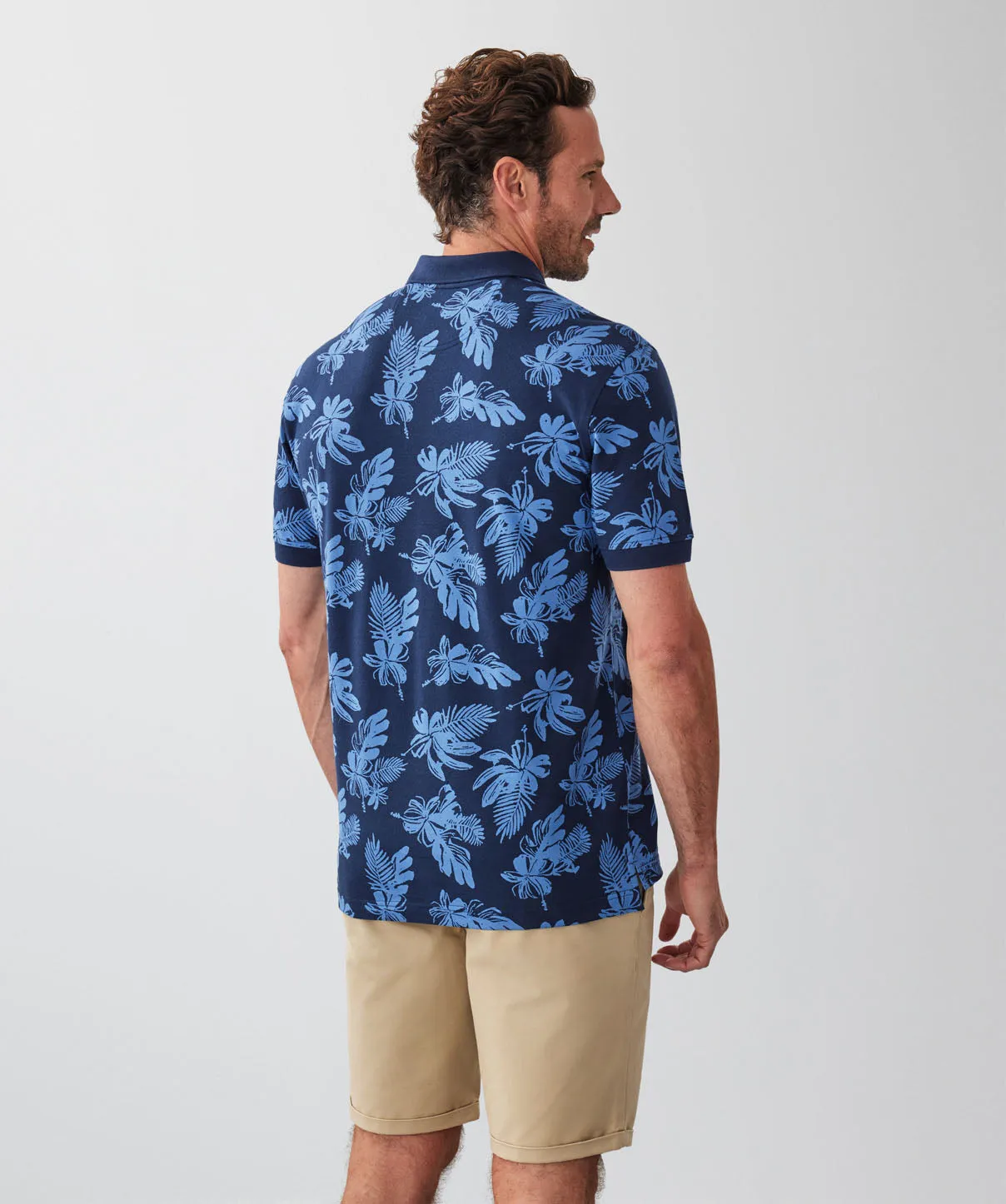 Floral Print Polo - Navy sold by GAZMAN product image thumbnail 2