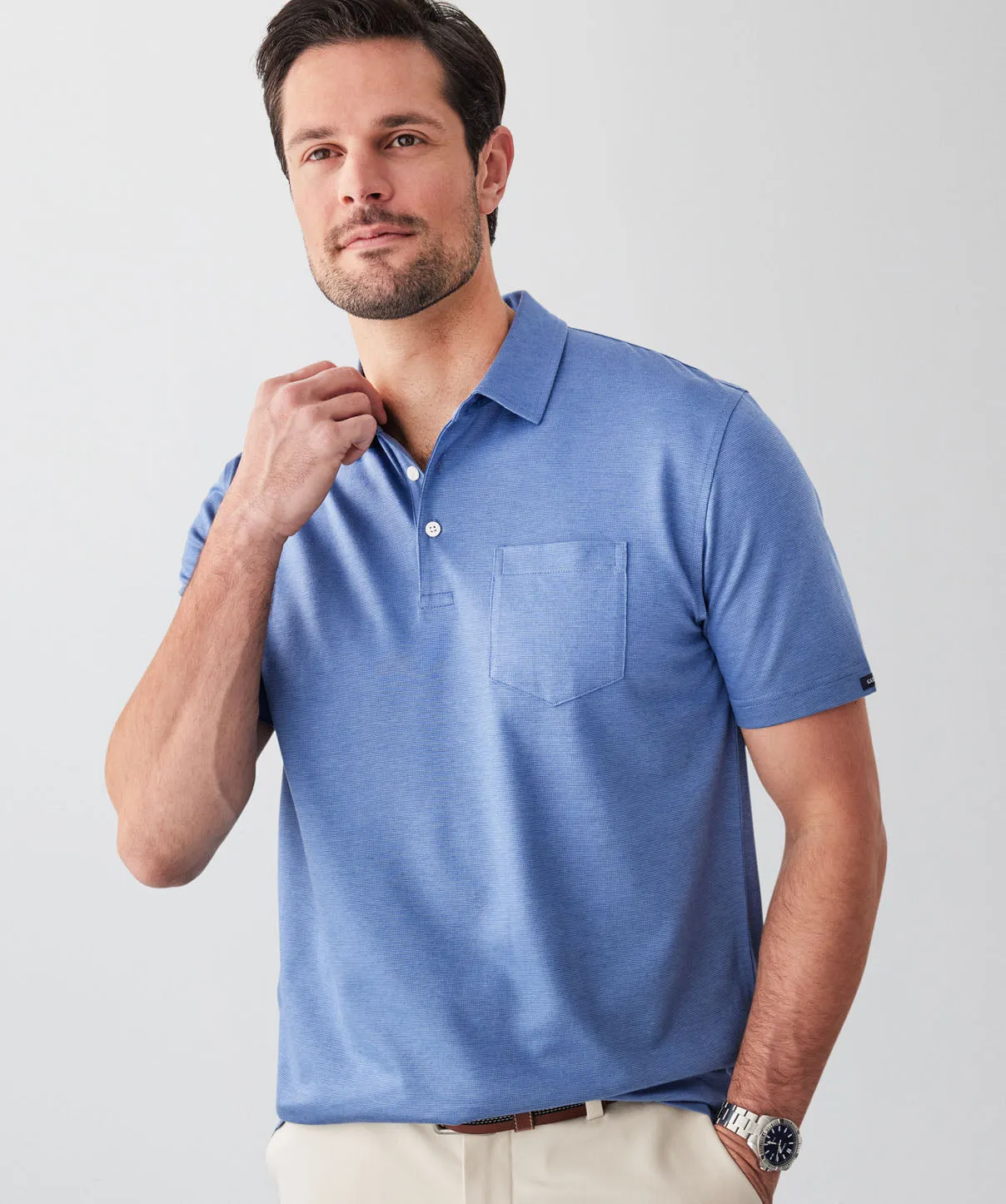 Smart Jacquard Polo - Blue sold by GAZMAN product image thumbnail 3
