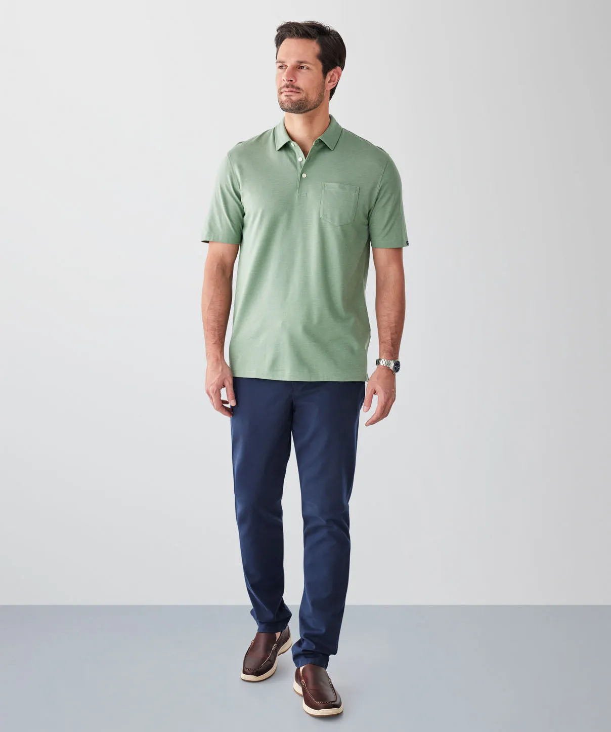 Smart Jacquard Polo - Green sold by GAZMAN product image thumbnail 4
