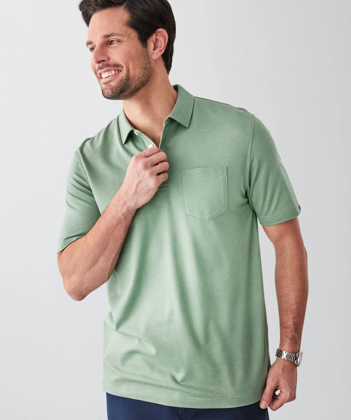 Smart Jacquard Polo - Green sold by GAZMAN product image thumbnail 3