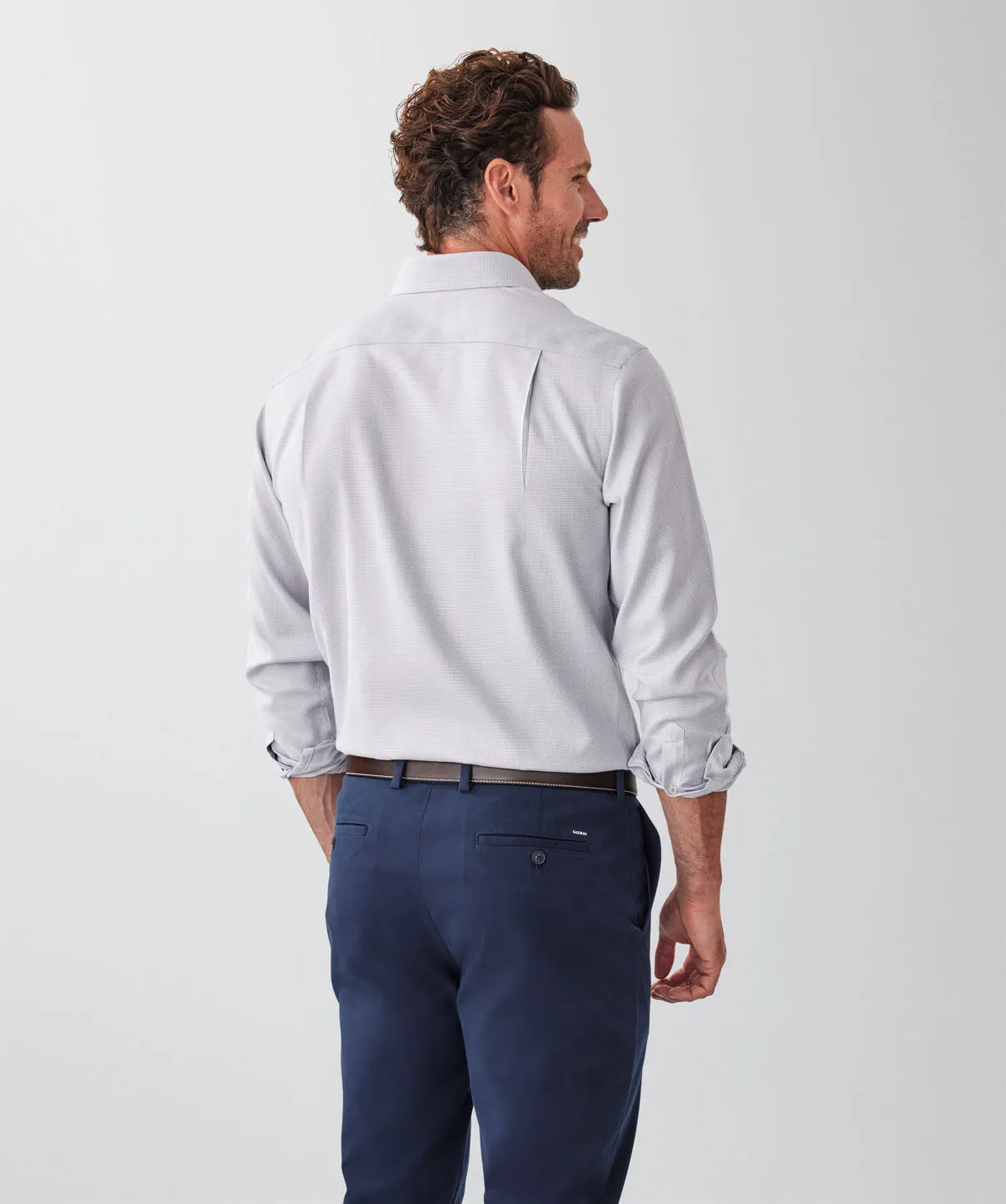 Non-Iron Dobby Twill Micro Long Sleeve Shirt - Ash sold by GAZMAN product image thumbnail 2