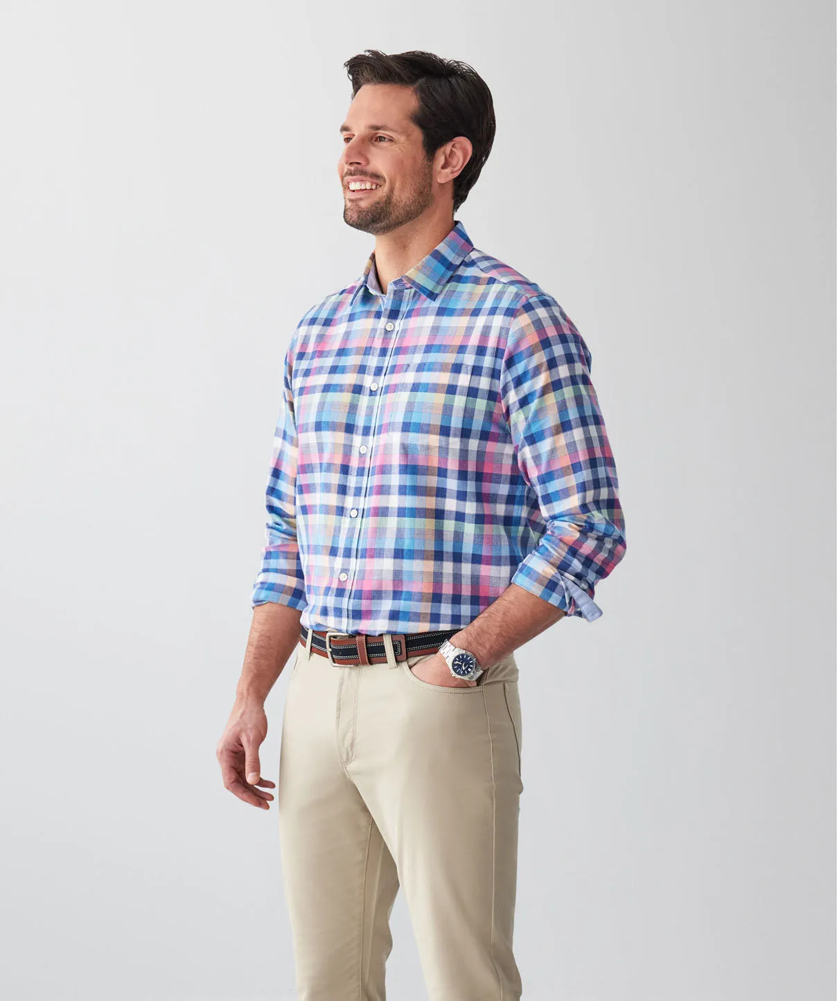 Casual Multi Check Long Sleeve Shirt - Multi Check sold by GAZMAN product image thumbnail 5