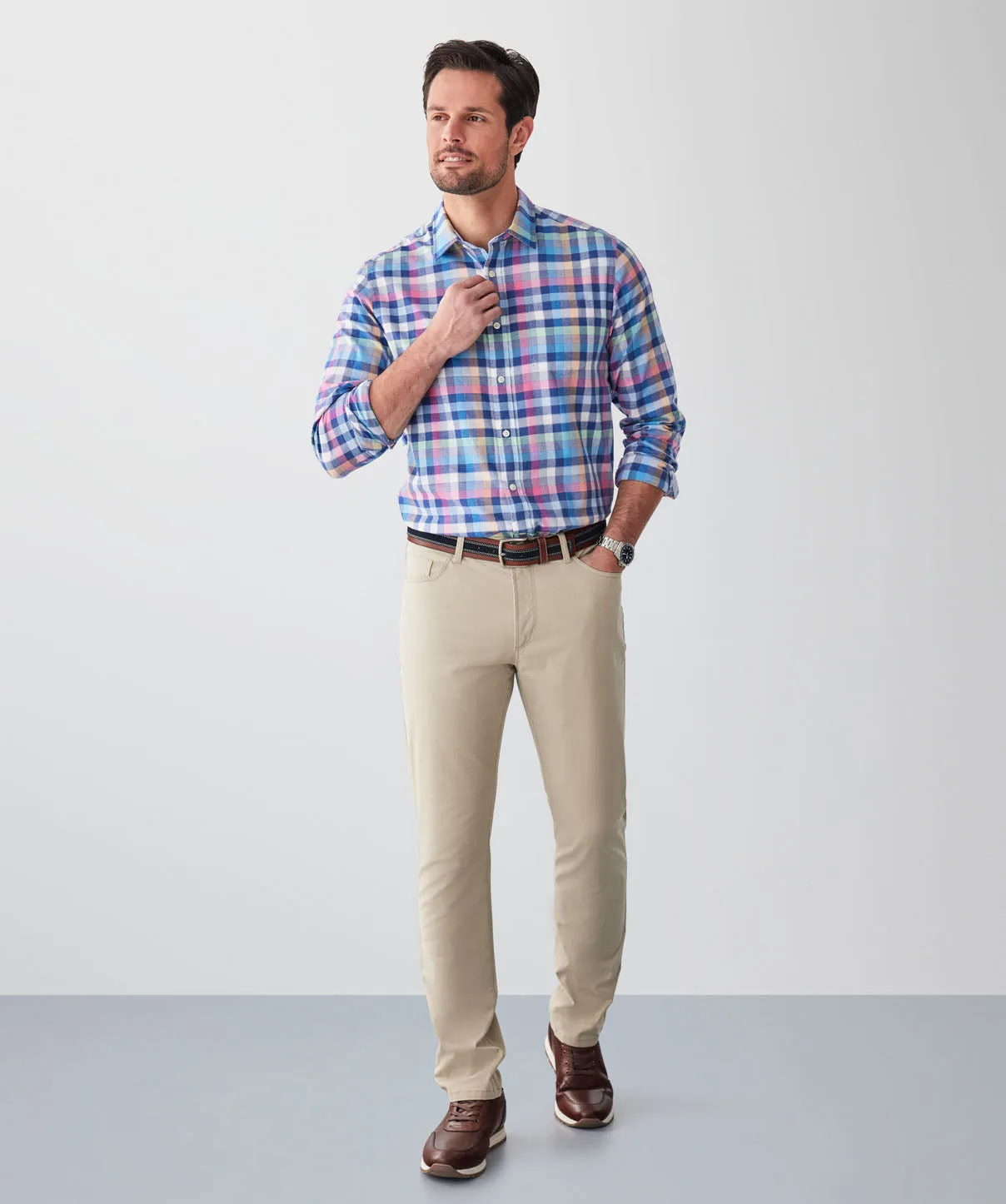 Casual Multi Check Long Sleeve Shirt - Multi Check sold by GAZMAN product image thumbnail 4