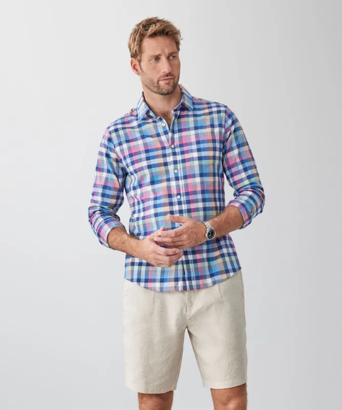Tailored Fit Casual Multi Check Long Sleeve Shirt - Multi Check sold by GAZMAN