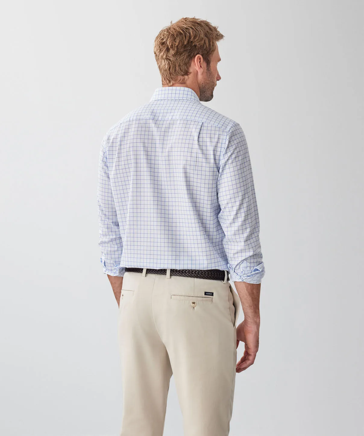 Easy Care Dobby Check Long Sleeve Shirt - Sky Blue sold by GAZMAN product image thumbnail 2