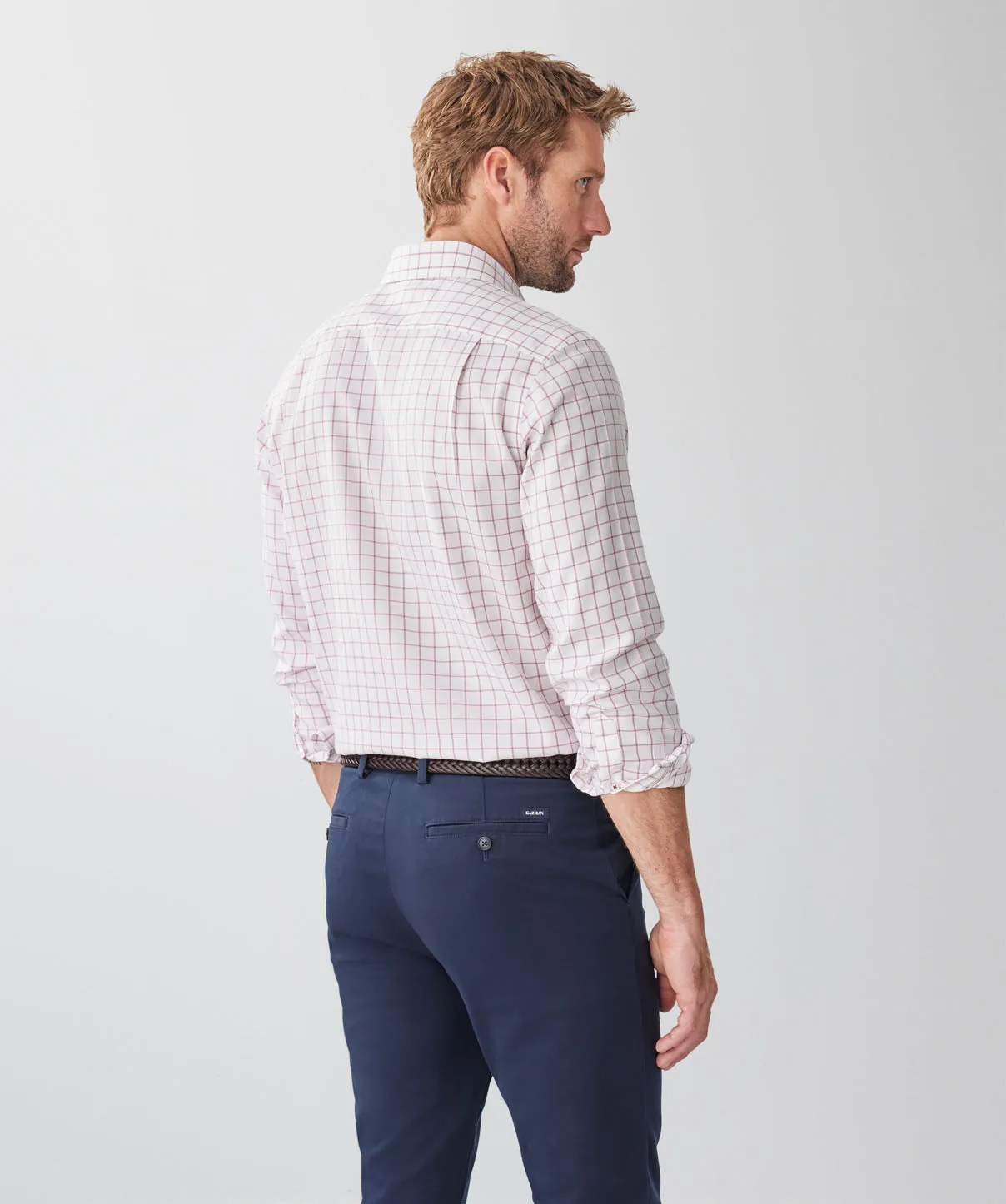 Non-Iron Dobby Twill Check Long Sleeve Shirt - White sold by GAZMAN product image thumbnail 2