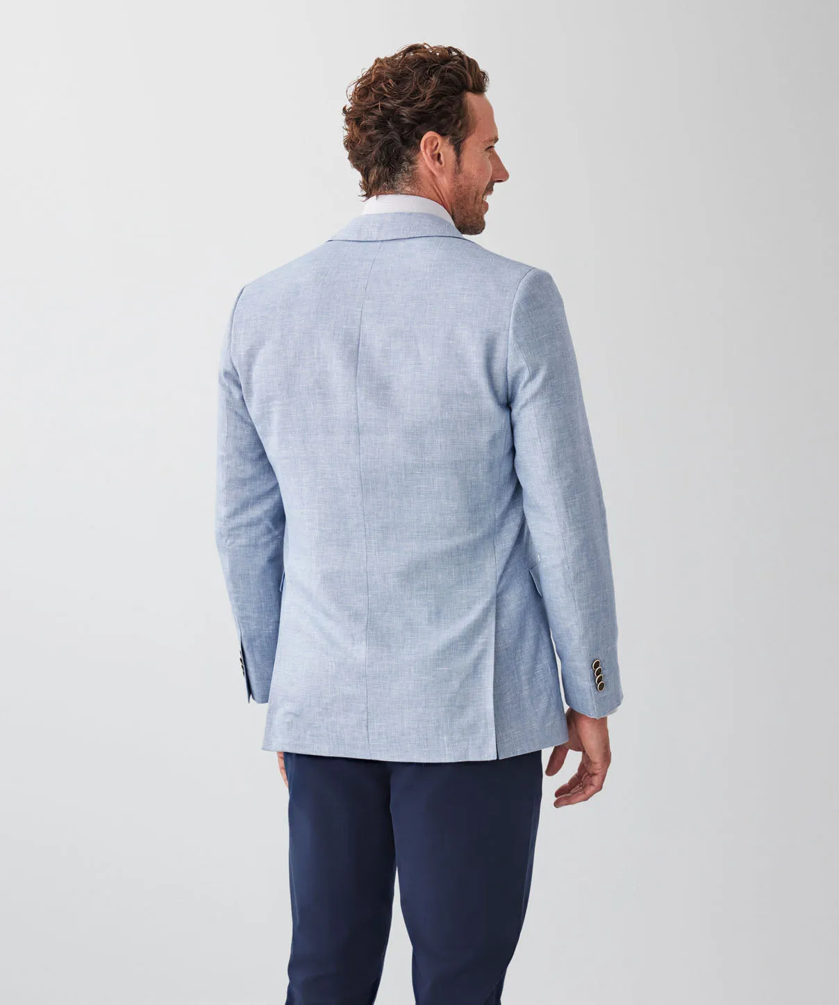 Linen Blend Sports Jacket - Chambray sold by GAZMAN product image thumbnail 2