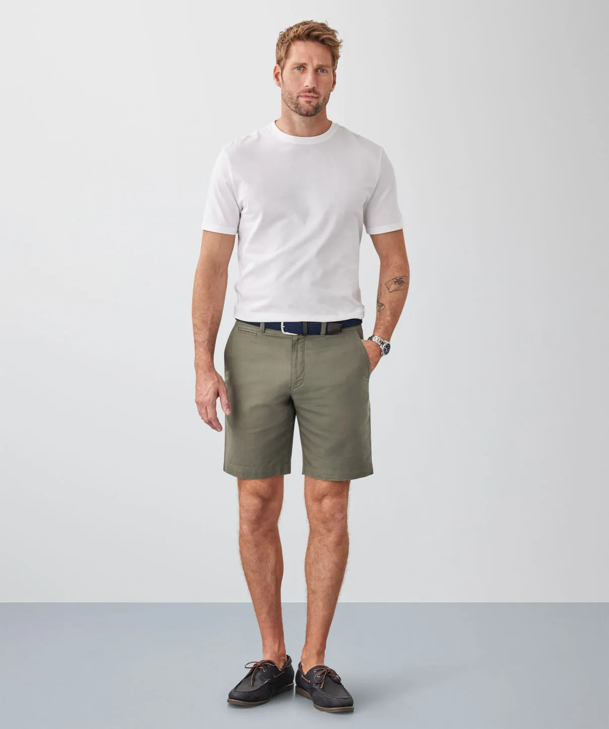 Linen Blend Shorts - Khaki sold by GAZMAN product image thumbnail 5