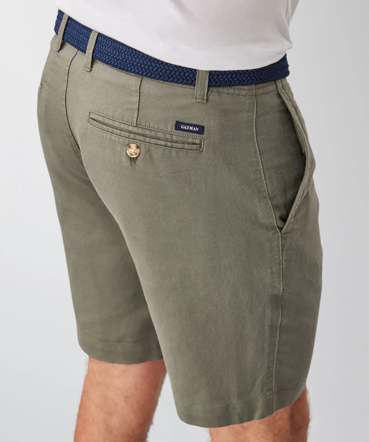 Linen Blend Shorts - Khaki sold by GAZMAN product image thumbnail 4