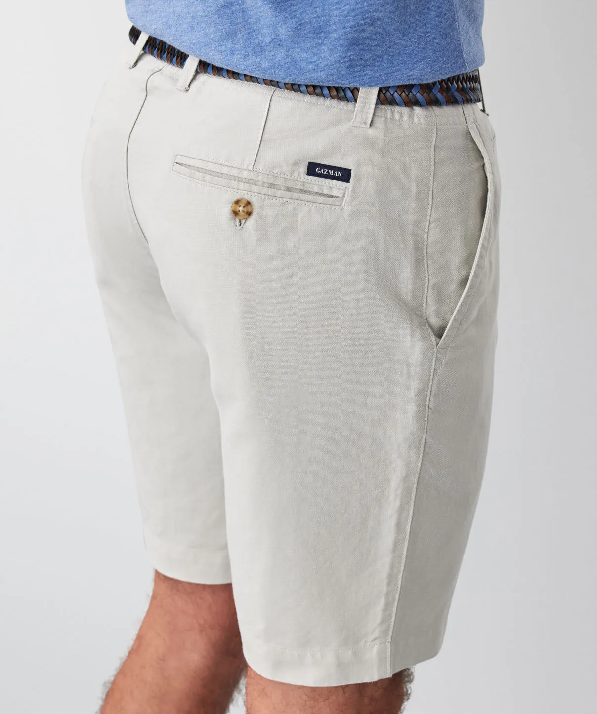 Linen Blend Shorts - Stone sold by GAZMAN product image thumbnail 4