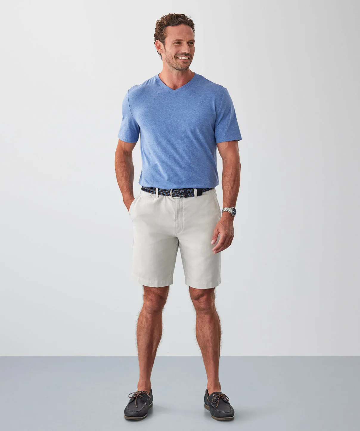 Linen Blend Shorts - Stone sold by GAZMAN product image thumbnail 5