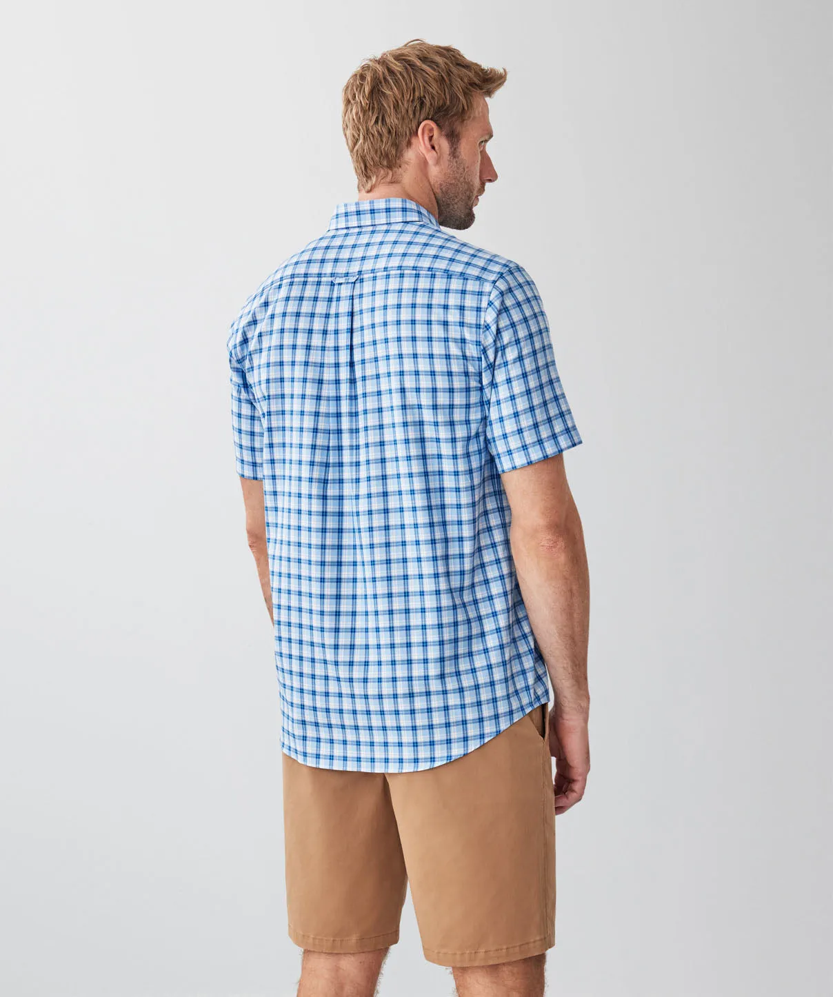 Easy Care Twill Check Short Sleeve Shirt - Blue sold by GAZMAN product image thumbnail 2