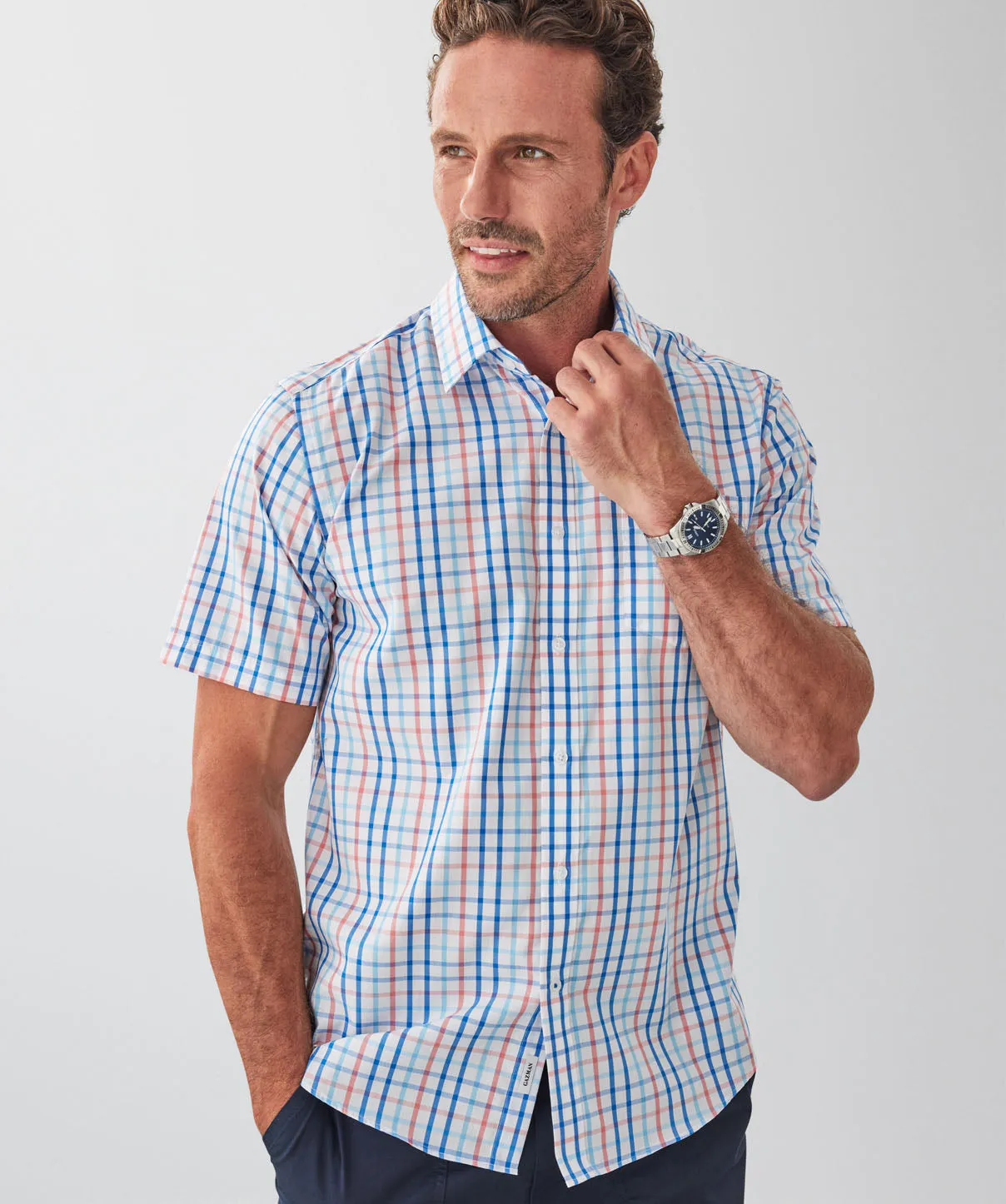 Easy Care Check Short Sleeve Shirt - Multi sold by GAZMAN product image thumbnail 3