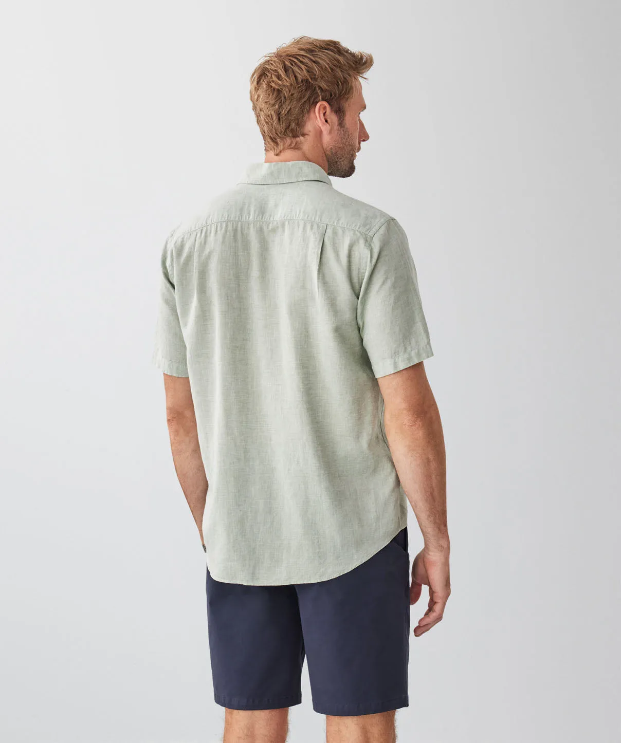 Linen Blend Short Sleeve Shirt - Sage sold by GAZMAN product image thumbnail 2
