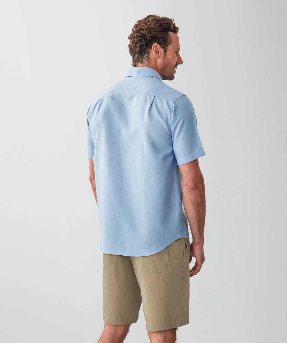Linen Blend Short Sleeve Shirt - Chambray sold by GAZMAN product image thumbnail 2