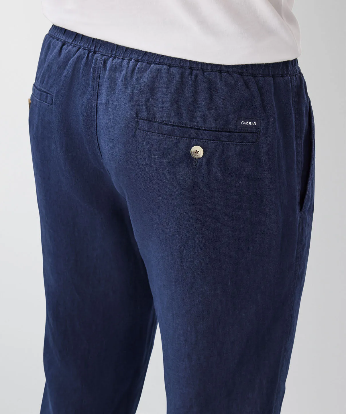 Linen Drawstring Pants - Navy sold by GAZMAN product image thumbnail 4