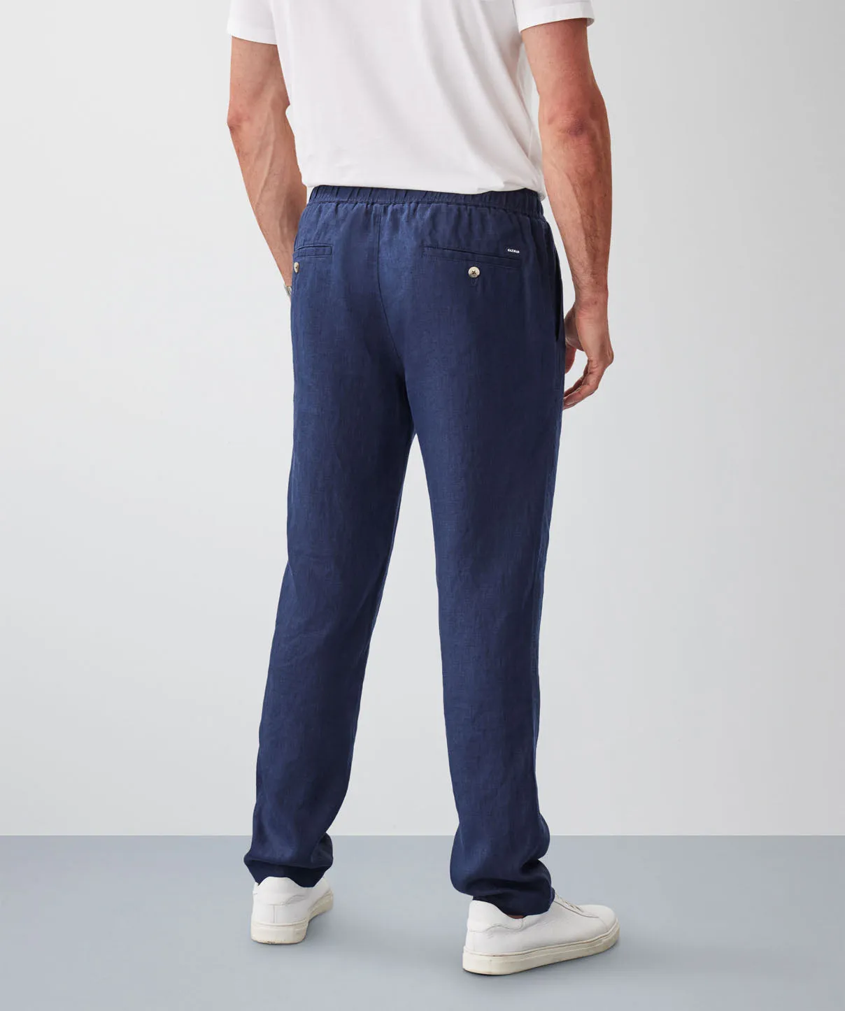 Linen Drawstring Pants - Navy sold by GAZMAN product image thumbnail 3