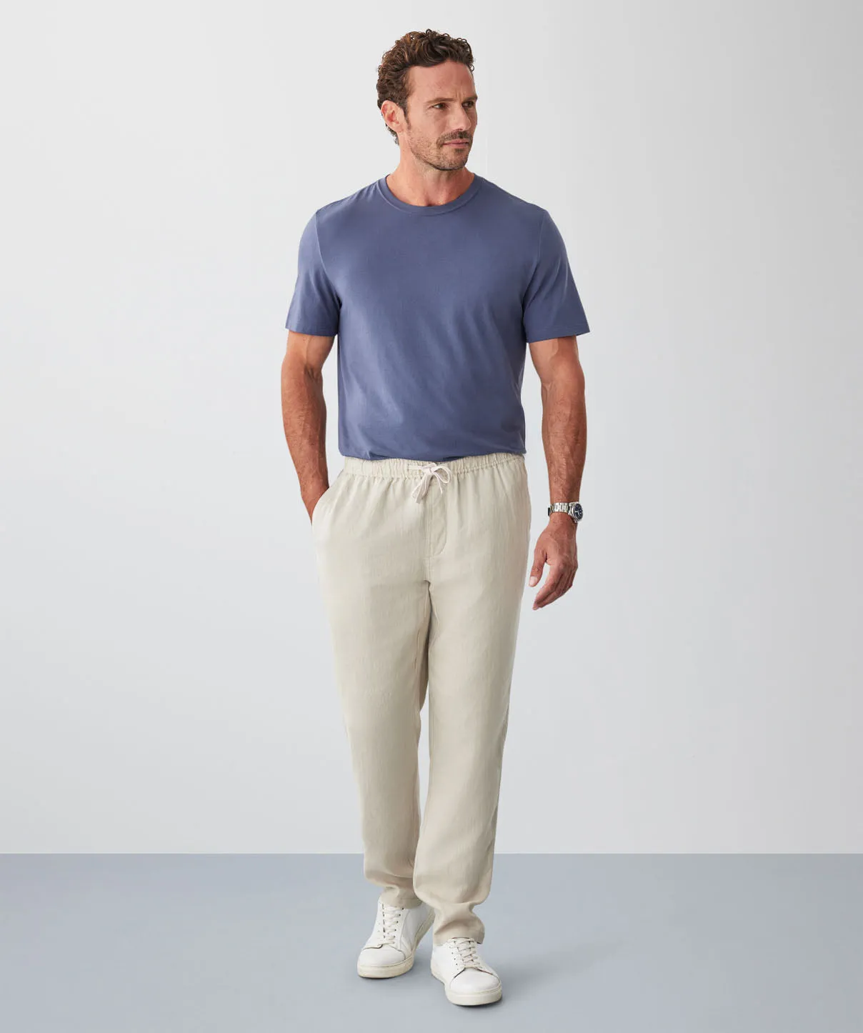 Linen Drawstring Pants - Natural sold by GAZMAN product image thumbnail 4