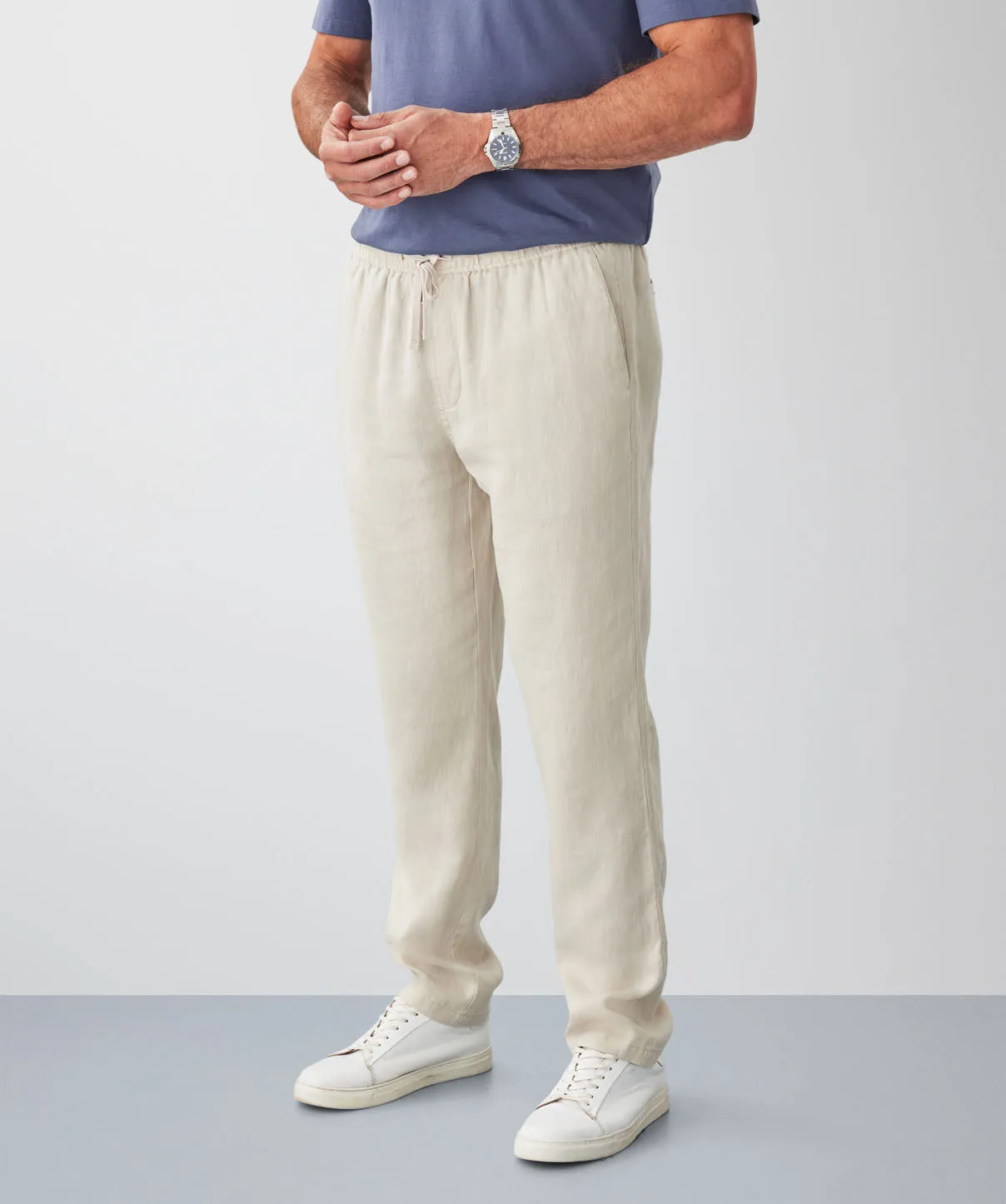 Linen Drawstring Pants - Natural sold by GAZMAN product image thumbnail 5