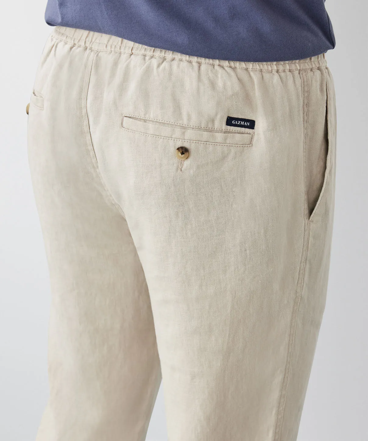 Linen Drawstring Pants - Natural sold by GAZMAN product image thumbnail 3