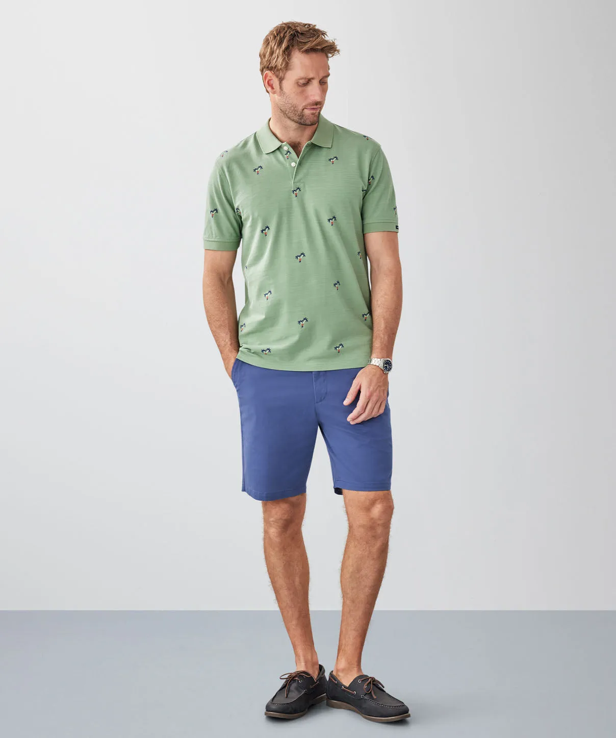 Palm Print Polo - Sage sold by GAZMAN product image thumbnail 4