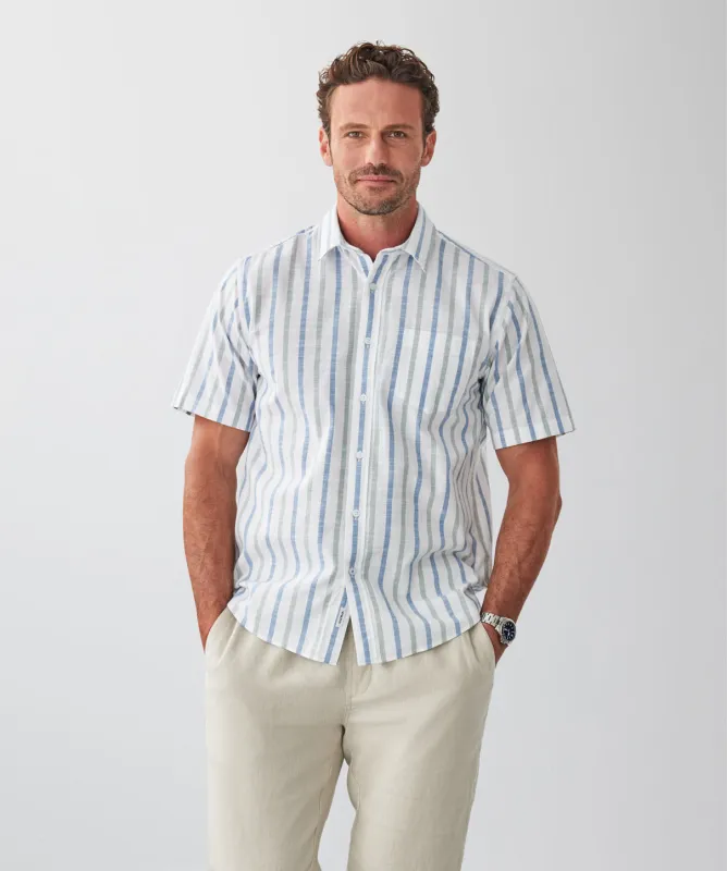 Casual Deck Stripe Short Sleeve Shirt - Multi Stripe sold by GAZMAN