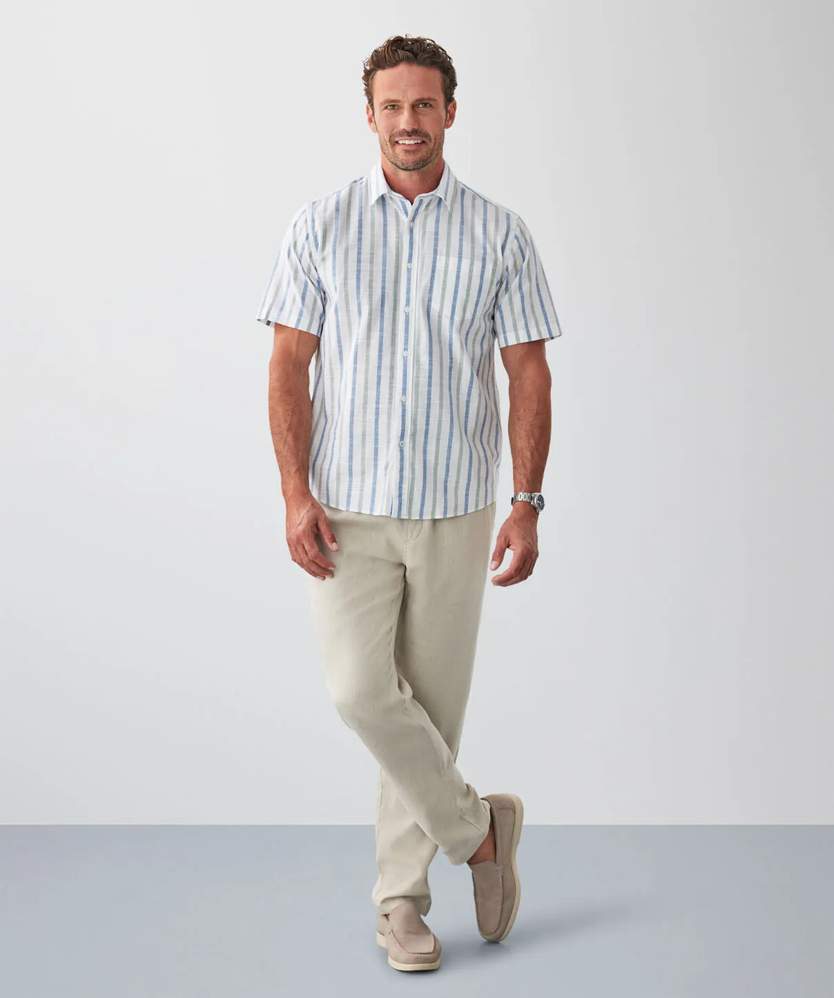 Casual Deck Stripe Short Sleeve Shirt - Multi Stripe sold by GAZMAN product image thumbnail 4