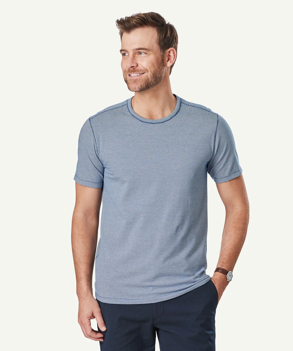 Luxury Stripe Tee - Navy sold by GAZMAN