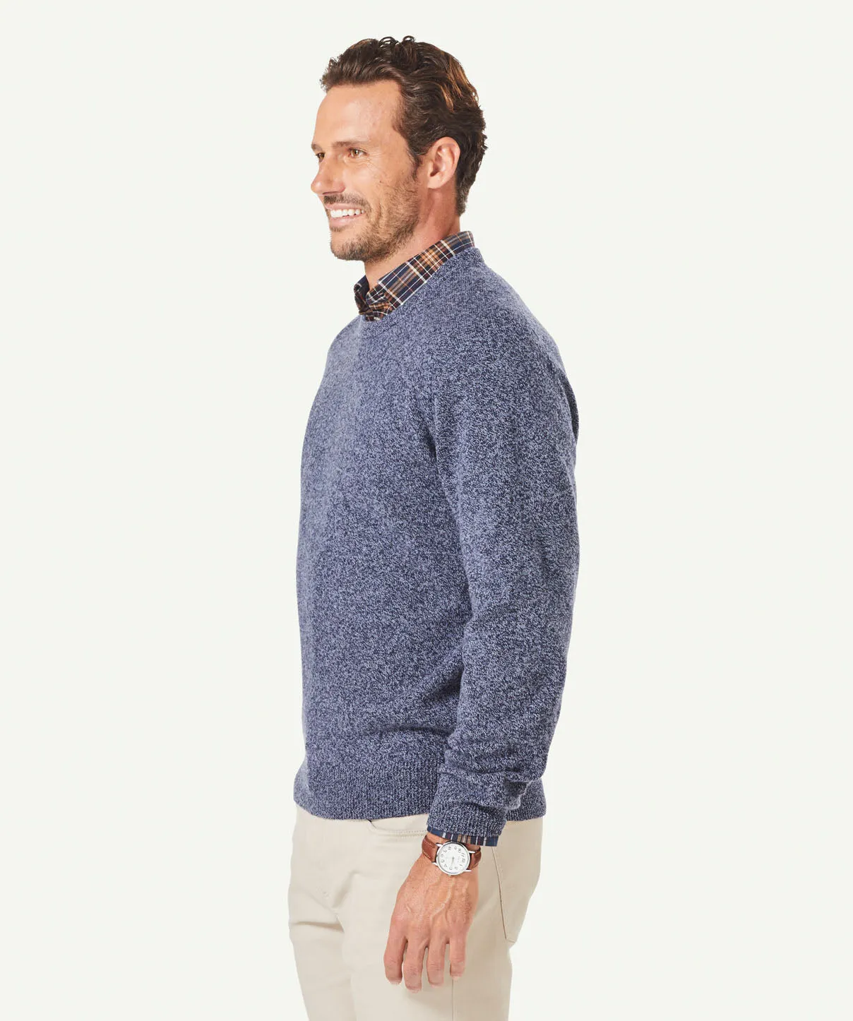 Lambswool Crew Neck Knit - Navy/Blue sold by GAZMAN product image thumbnail 5