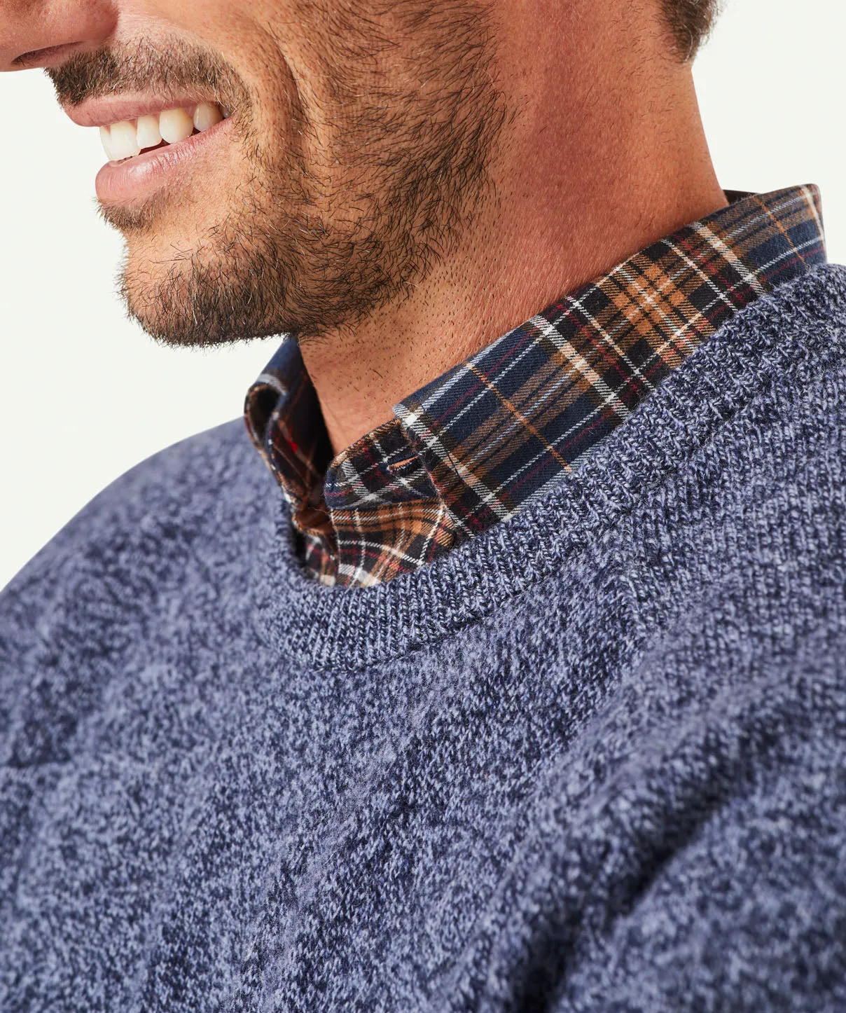 Lambswool Crew Neck Knit - Navy/Blue sold by GAZMAN product image thumbnail 4