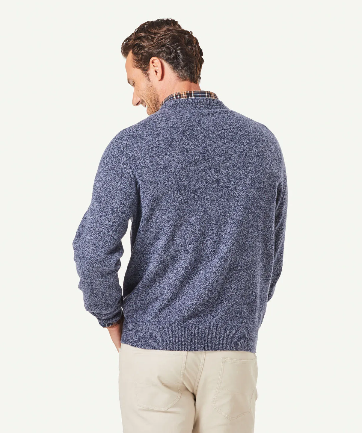 Lambswool Crew Neck Knit - Navy/Blue sold by GAZMAN product image thumbnail 3