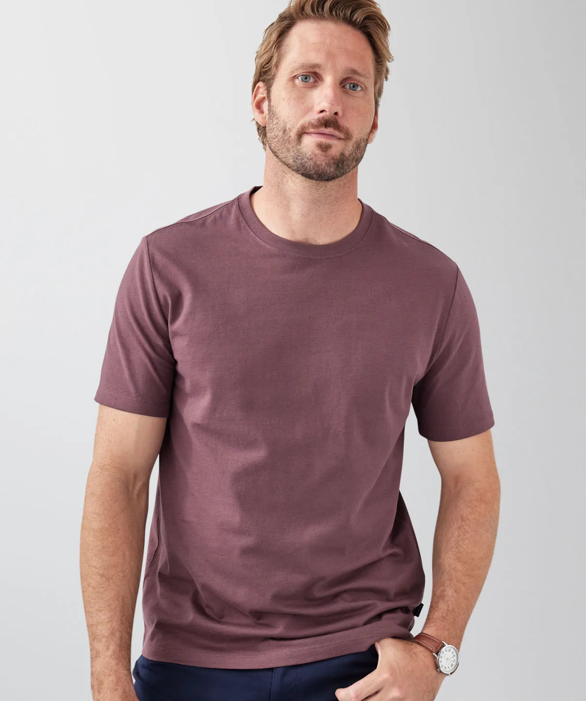 Basic Crew T-Shirt - Plum sold by GAZMAN product image thumbnail 3