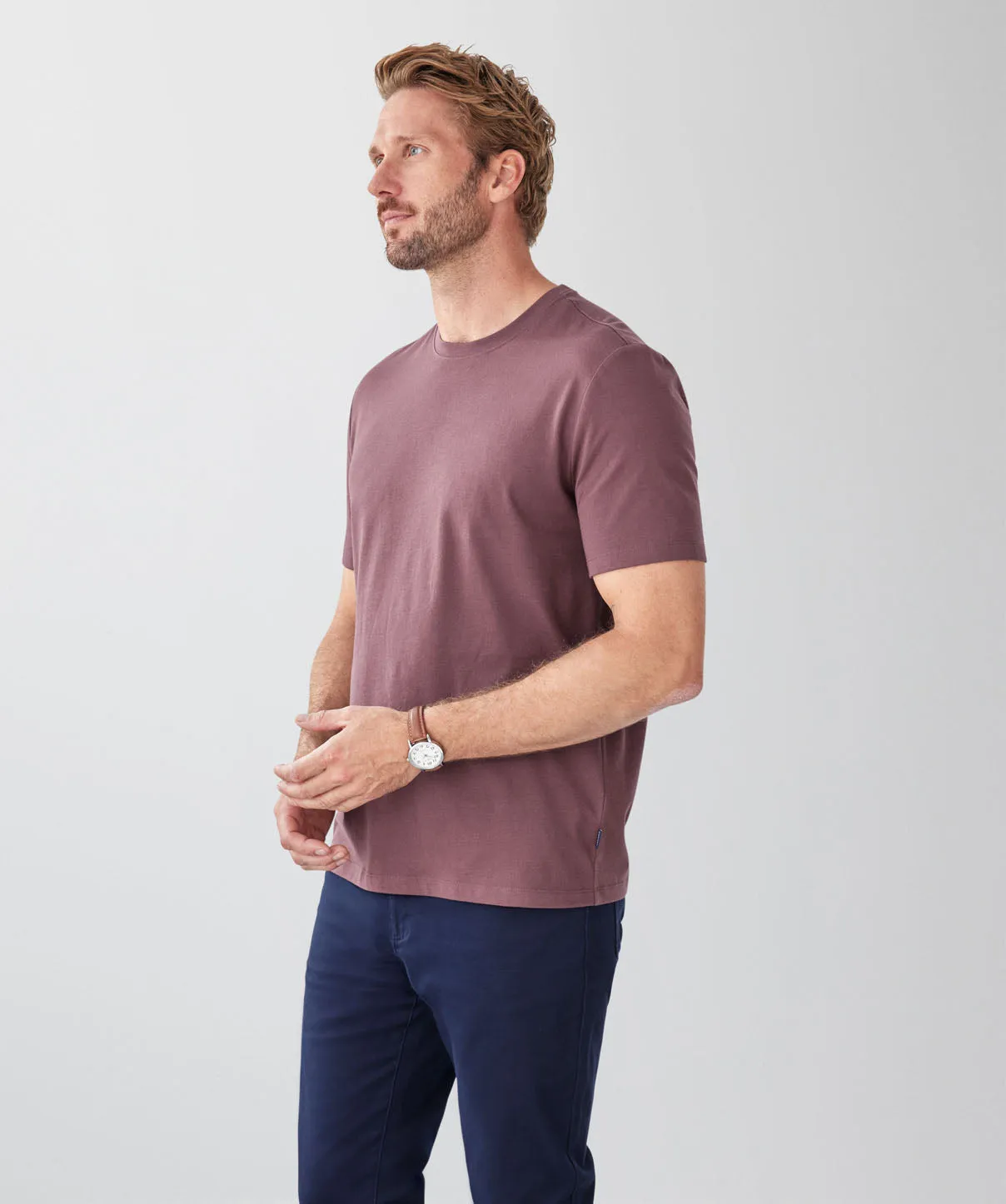 Basic Crew T-Shirt - Plum sold by GAZMAN product image thumbnail 5