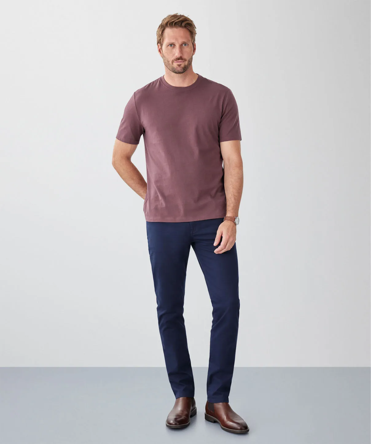 Basic Crew T-Shirt - Plum sold by GAZMAN product image thumbnail 4
