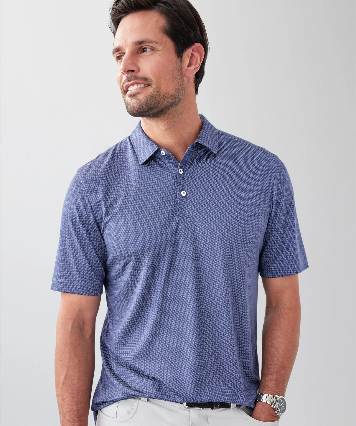 GAZFLEX Geo Jacquard Polo - Navy sold by GAZMAN product image thumbnail 3
