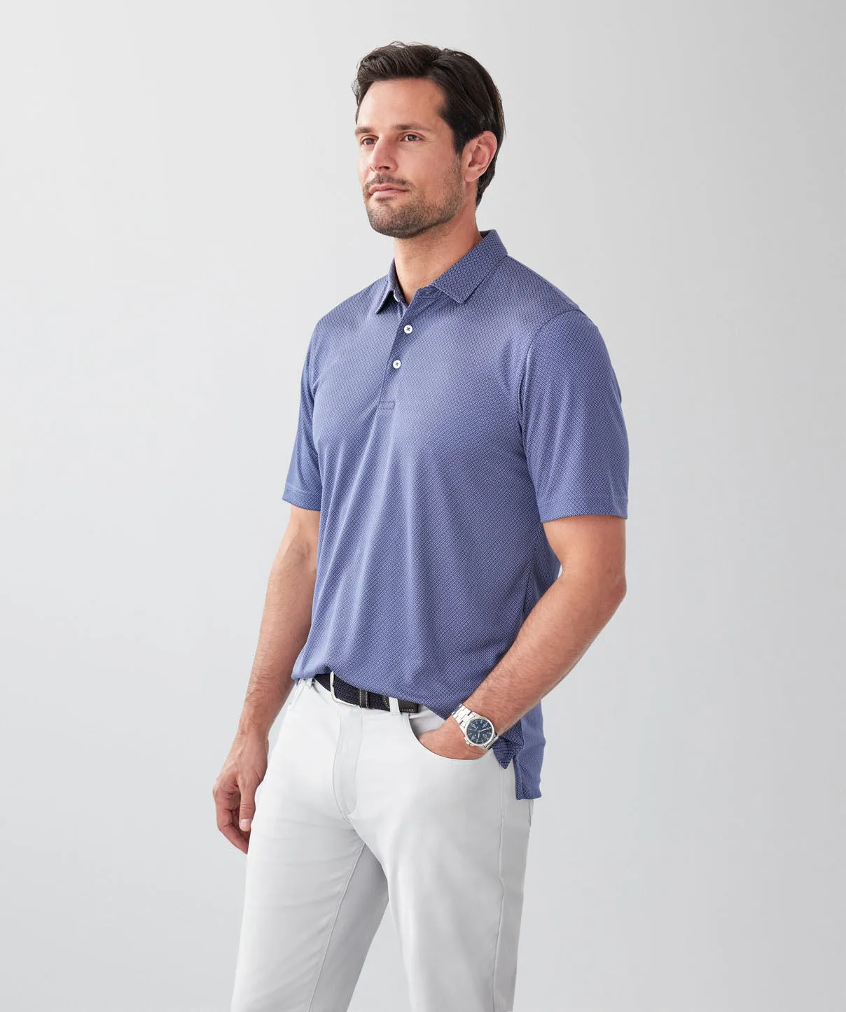GAZFLEX Geo Jacquard Polo - Navy sold by GAZMAN product image thumbnail 5