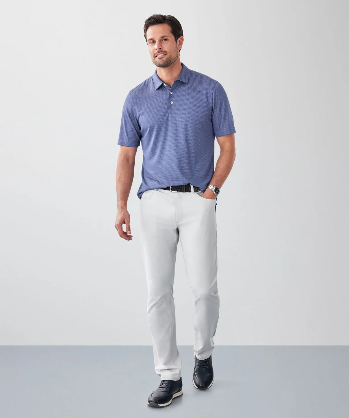 GAZFLEX Geo Jacquard Polo - Navy sold by GAZMAN product image thumbnail 4